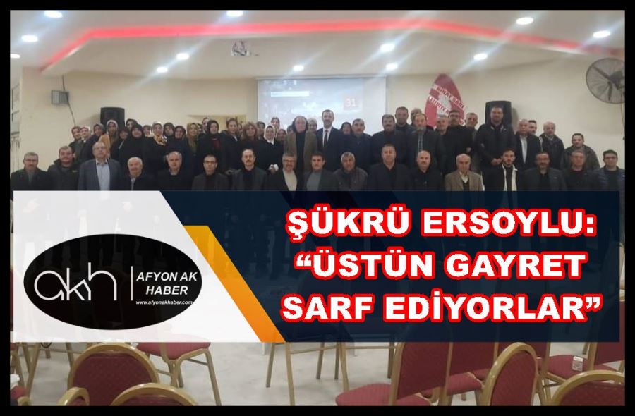 Şükrü Ersoylu: “Üstün gayret sarf ediyorlar”