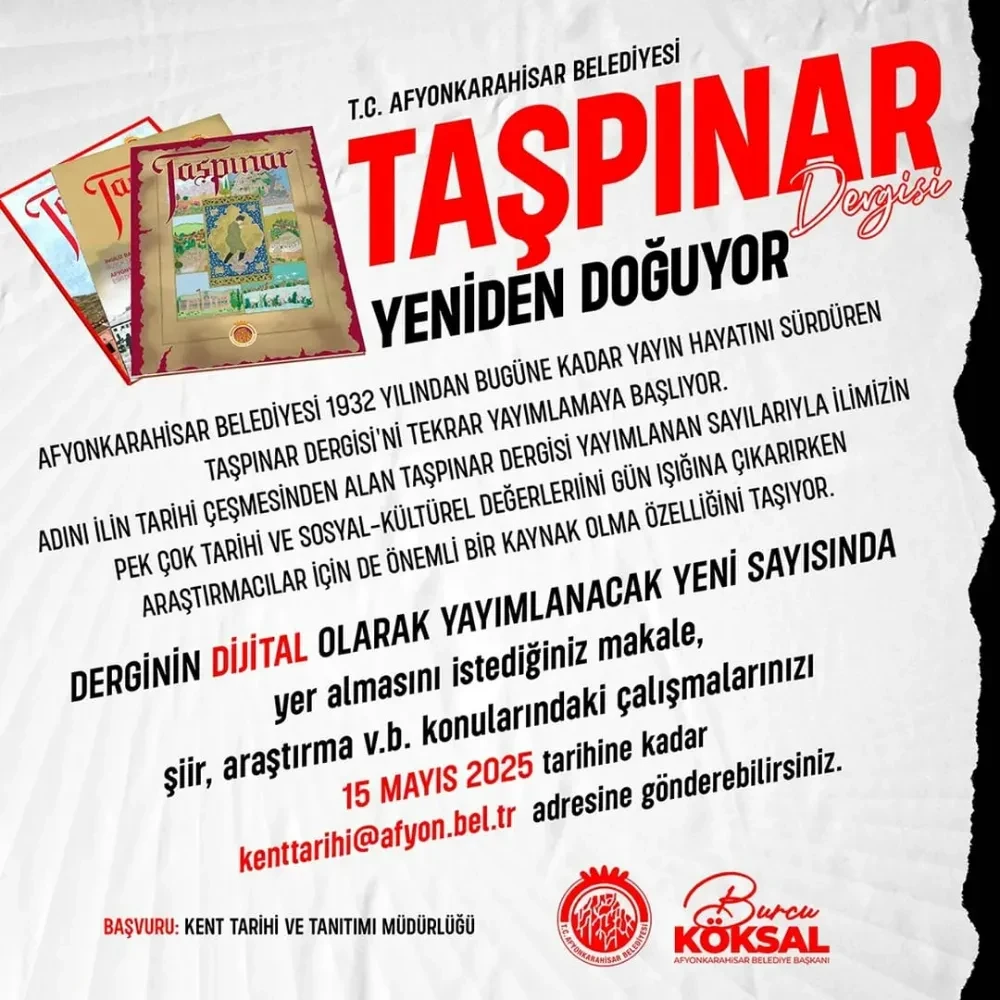 Afyonkarahisar Belediyesi’nden Kültürel Bir Adım: Taşpınar Dergisi Yeniden Doğuyor