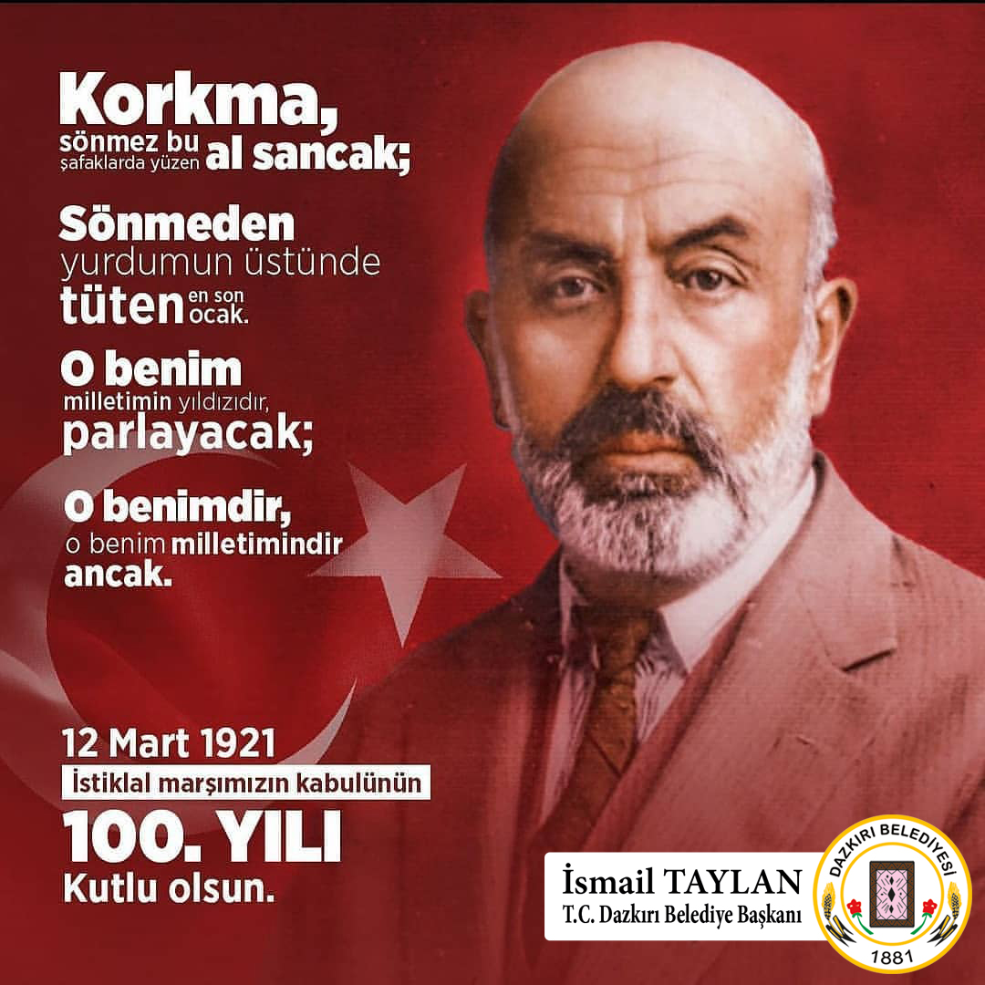 Başkan Taylan; “İstiklal Marşı’mızın kabulünün 100. yılı kutlu olsun”