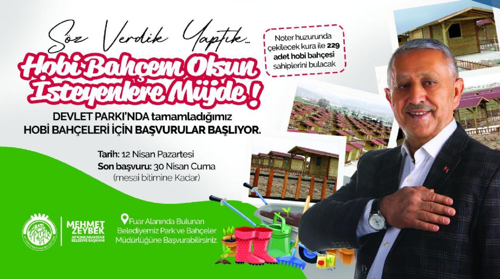 ‘Hobi Bahçem Olsun’ isteyenlere müjde başvurular başlıyor