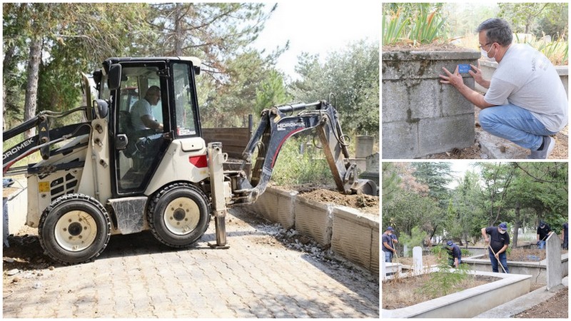 Sandıklı Şehir Mezarlığı’nda çalışmalar devam ediyor