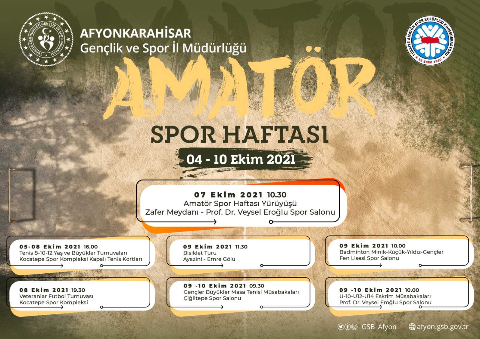 4 - 10 Ekim Amatör Spor Haftası başladı